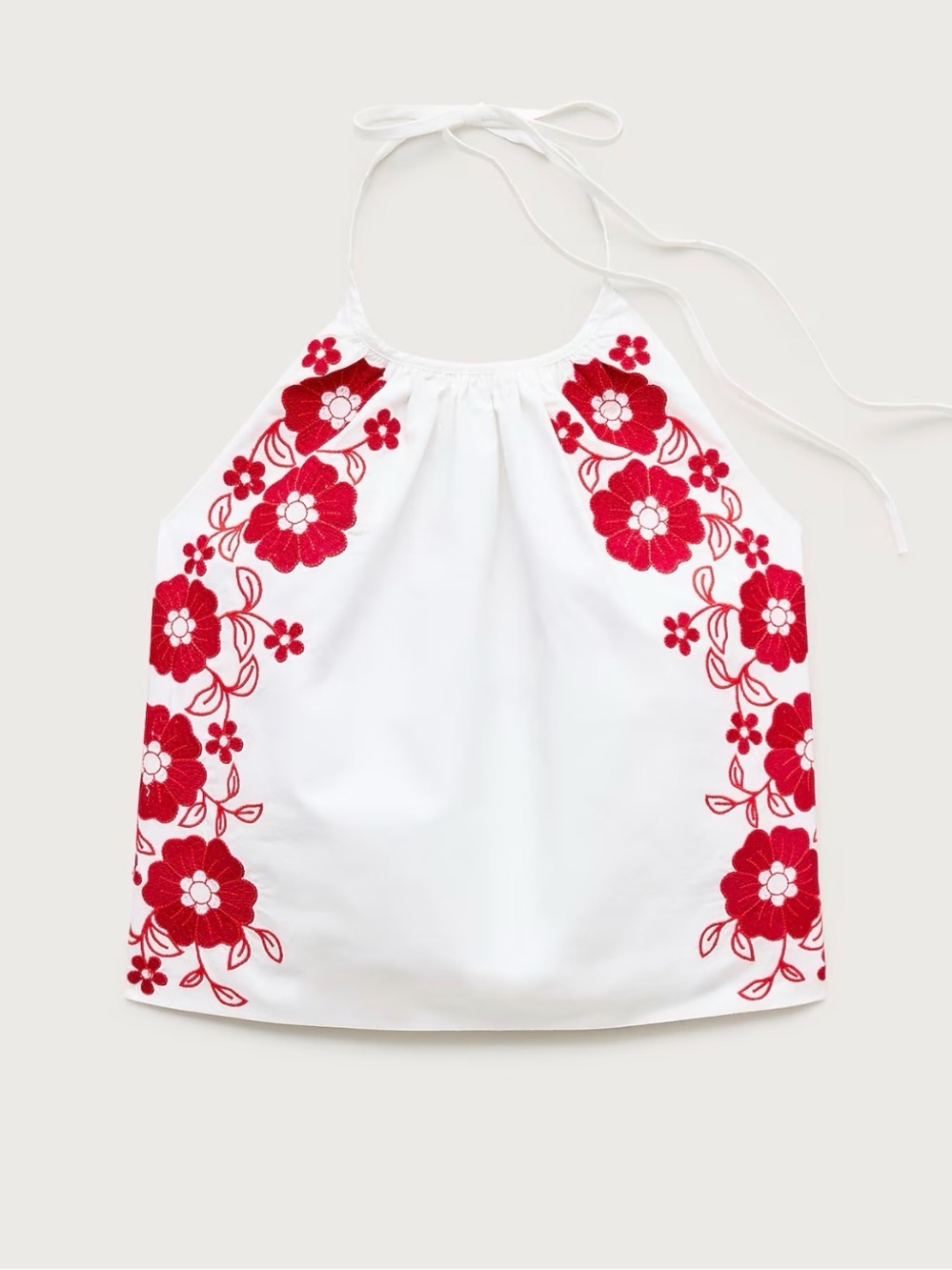 J.Crew. Halter tank top with floral embroidery White.S.NWT.